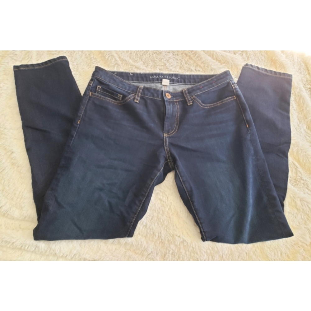 Banana republic stretch ultimate skinny dark wash jeans size 28